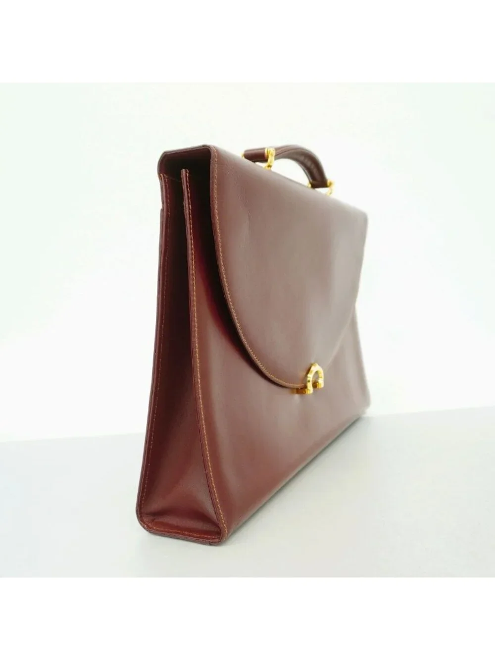 Cartier Business Bag Must Leather Bordeaux Gold